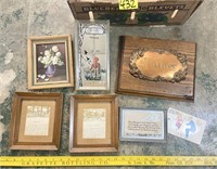Mixed Lot with Vintage Framed Wall Decor & More