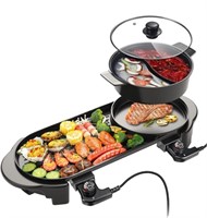 BOEASTER Electric Hot Pot with Grill Indoor