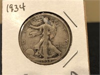 1934 Silver Walking Liberty Half Dollar