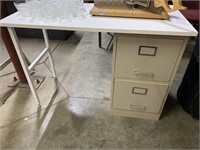 DESK WITH FILING CABINET