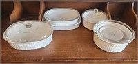 White Corning Ware Collection w/ Pyrex Lids