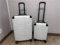 Nicole Miller New York White Spinner Luggage Set