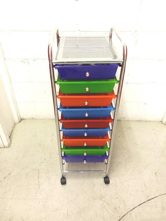 Rolling cart 9 plastic drawers