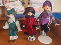 3 Stuffed Porcelain Elf Dolls