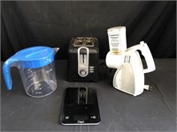 Toaster, Scale, Tea Pitcher, And Food Processor