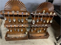 2 SOUVINIER SPOONS AND HOLDERS