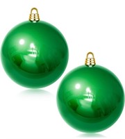 2 Piece 12” Green Christmas Ornaments