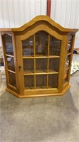 21" X 21" GOLDEN OAK CURIO CABINET