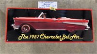 1957 CHEVROLET BEL AIR TIN SIGN, 22" X 9"