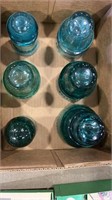 6 GLASS INSULATORS
