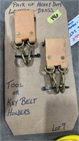 PAIR OF HEAVY DUTY LEATHER&BRASS TOOL HOLDER