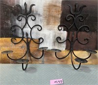 11 - PAIR OF WALL SCONCE CANDLE HOLDERS (G35)