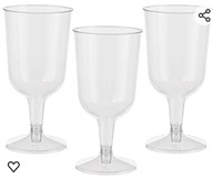 Plastic Wine Glasses Set - 100 Pack 6 OZ. -