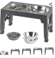 Petace Elevated Dog Bowls with 2 Stainless Steel