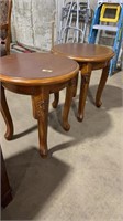 PAIR OF WOOD CARVED SIDE TABLES