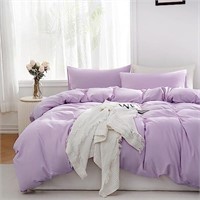 TOCOMOA Lavender Duvet Cover Queen Size, 100%