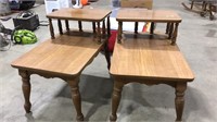 PAIR OF WOOD END TABLES