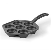 Commercial CHEF Cast Iron Danish Aebleskiver Pan,