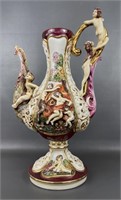 Large Capodimonte Italian Porcelain Ewer