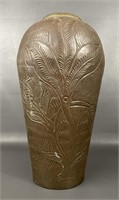 Large Copper & Brass Floral Vase