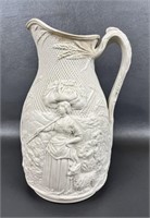 1850's Gleaners English Parian Ware Pitcher