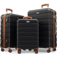 COOLIFE Luggage Sets 3 Piece AnyZip PC ABS