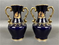 Pair Of Limoges French Porcelain Vases