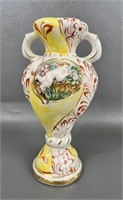 Vintage Capodimonte Porcelain Handled Vase *Italy