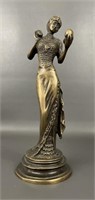 Bronze Lady With Compact Statue