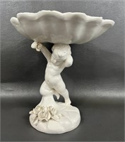 Italian Porcelain Cherub Holding Dish