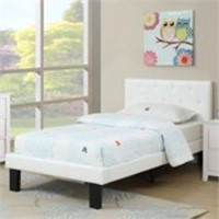 Poundex Upholstered Platform Bed Twin