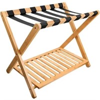 Casual Home Luggage Rack with Shelf, Natural