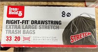 Iron Hold Right Fit Drawstring, XL , 33gal, 20ct