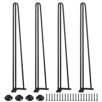 SMARTSTANDARD 40 Inch Hairpin Table Legs, 3 Steel