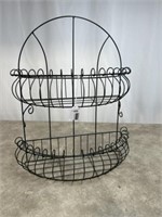 Metal rounded plant stand, 24 inches tall