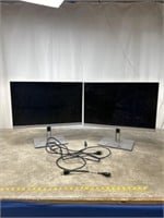 HP computer monitors with stands, set of 2