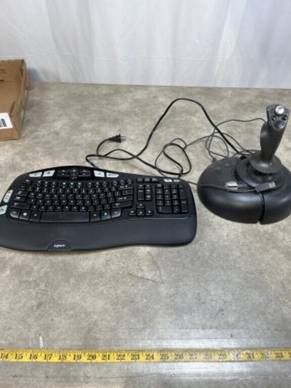Logitech keyboard and Microsoft gaming joystick