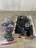 Assortment of computer mouse’s, mouse chargers,