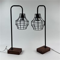 Pair of Retro Industrial Desk Lamps 22"