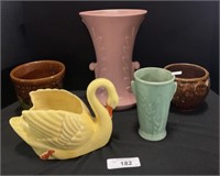 Abingdon Pink Pottery Vase, McCoy Vase, Brush USA