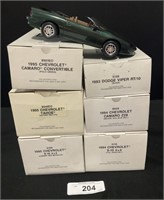 6 AMT Ertl Model Chevrolet & Dodge Cars.