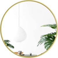 Round Wall Mirror, Large Gold Wall Mounted Deep
