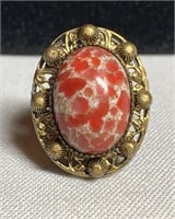 Vintage Easter Egg Cabochon Costume Ring