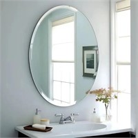 Oval Wall Mirror for Bathroom/Vanity -black