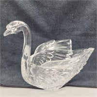 24% LEAD CRYSTAL SWAN BOWL CANDY DISH