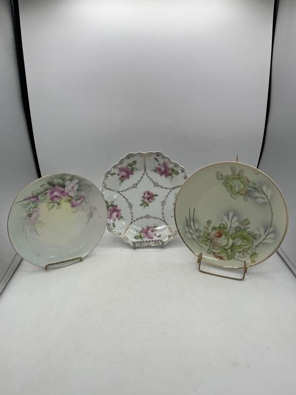 Vintage Bavaria hand-painted floral plates