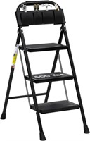 Step Ladder EFFIELER Folding Step Stool with Wide