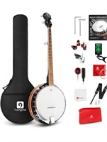 Vangoa 5 String Banjo, Remo Head, Resonator &