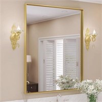 Benime 24" x 36" Gold Framed Bathroom Mirror