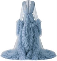 PLUVIOPHILY Maternity Tulle Dress Robe for
